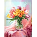 Diamond Painting kit with subframe "Tulips" 30x40 cm VA859