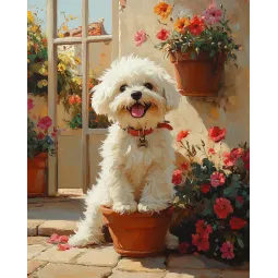 Diamond Painting Set mit Keilrahmen "Flauschiger Freund" 30x40 cm VA858