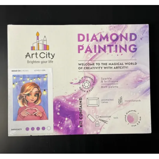 Diamond Painting kit with subframe "Fluffy friend" 30x40 cm VA858