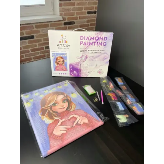 Diamond Painting kit with subframe "Fluffy friend" 30x40 cm VA858