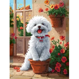 Diamond Painting Set mit Keilrahmen "Flauschiger Freund" 30x40 cm VA858