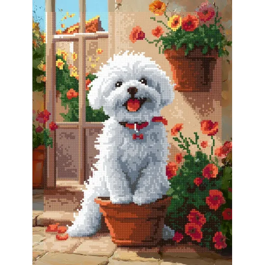 Diamant-Mal-Set mit Unterrahmen "Flauschiger Freund" 30x40 cm VA858