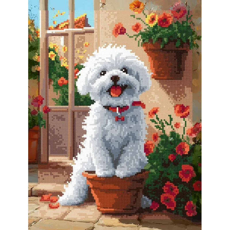 Diamant-Mal-Set mit Unterrahmen "Flauschiger Freund" 30x40 cm VA858