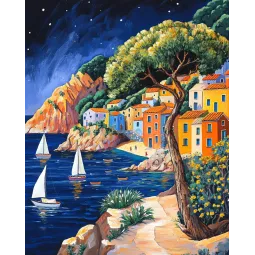 Kit de peinture diamant avec sous-cadre « Lagon bleu » 30x40 cm VA855