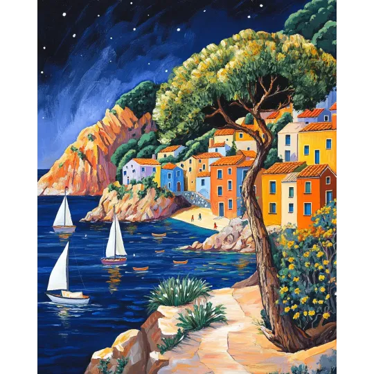 Diamant-Malerei-Set mit Unterrahmen "Blue Lagoon" 30x40 cm VA855