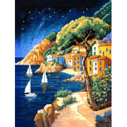 Kit de peinture diamant avec sous-cadre « Lagon bleu » 30x40 cm VA855