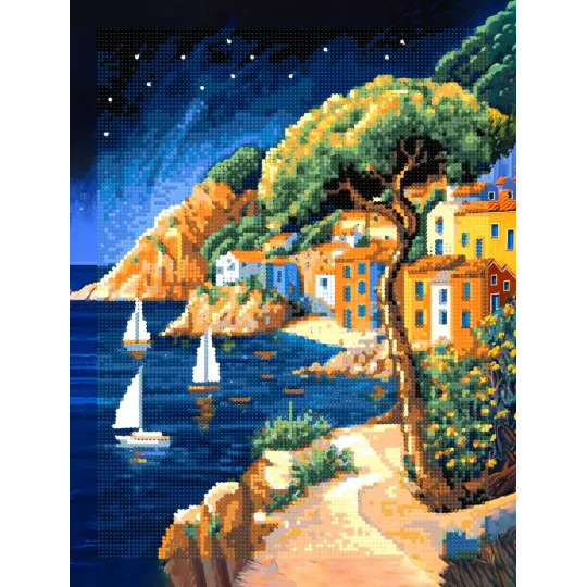 Diamant-Malerei-Set mit Unterrahmen "Blue Lagoon" 30x40 cm VA855