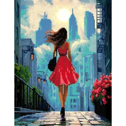 Diamantmalerei-Set mit Keilrahmen "Mittag in New York" 30x40 cm VA860