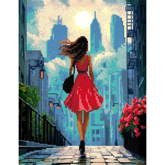 Diamond Painting Set mit Unterrahmen "Mittag in New York" 30x40 cm VA860