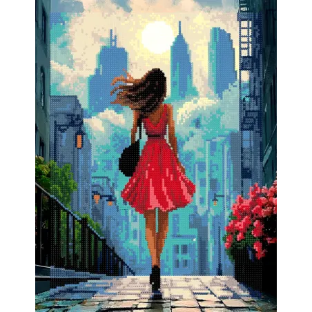 Diamond Painting Set mit Unterrahmen "Mittag in New York" 30x40 cm VA860