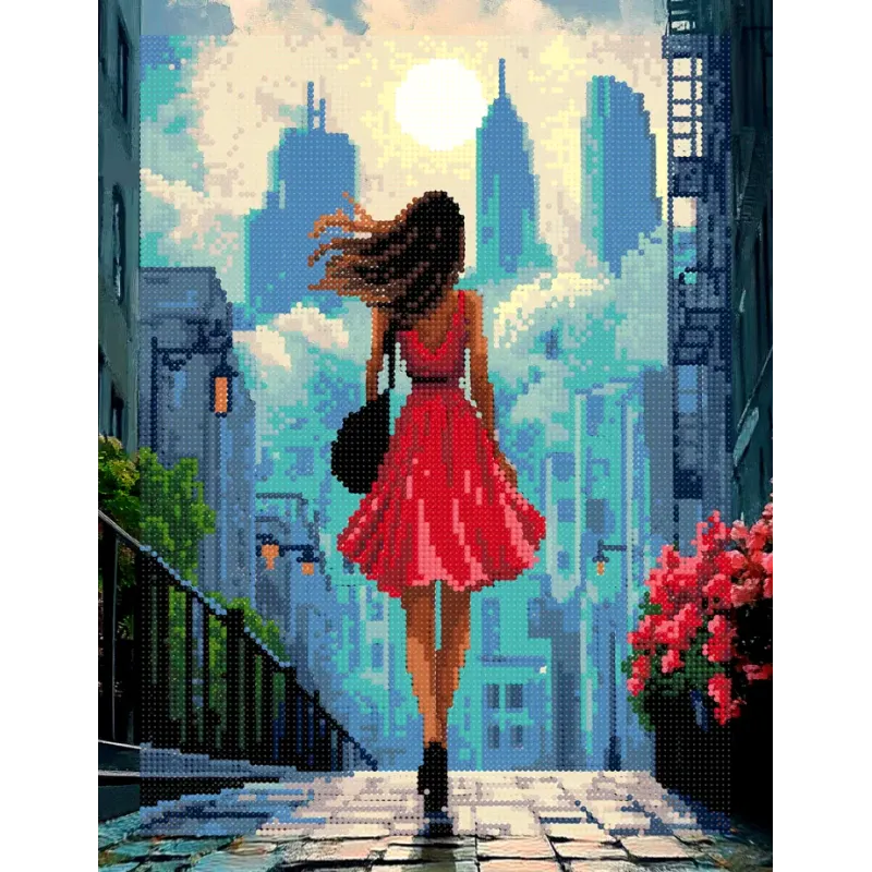 Diamond Painting Set mit Unterrahmen "Mittag in New York" 30x40 cm VA860