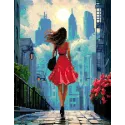 Diamond Painting Set mit Unterrahmen "Mittag in New York" 30x40 cm VA860