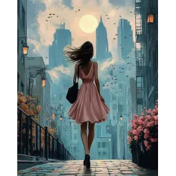 Kit de peinture au diamant avec châssis "Midi à New York" 30x40 cm VA860