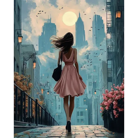 Diamond Painting Set mit Unterrahmen "Mittag in New York" 30x40 cm VA860