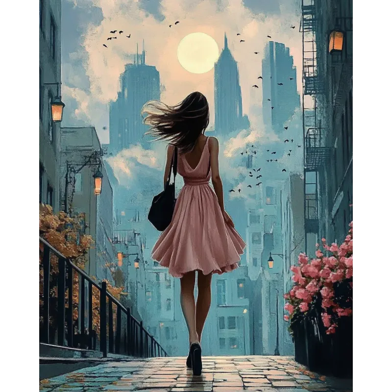 Diamond Painting Set mit Unterrahmen "Mittag in New York" 30x40 cm VA860