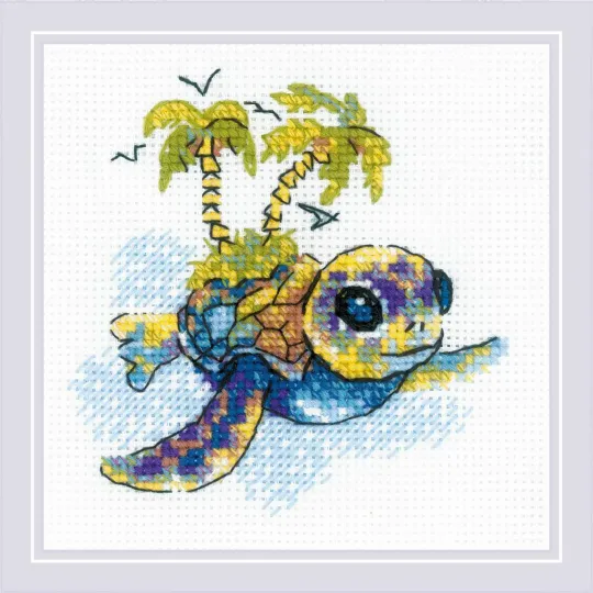 Cross stitch kit "Little Turtle" 15x15 cm SR2287