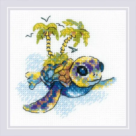 Cross stitch kit "Little Turtle" 15x15 cm SR2287