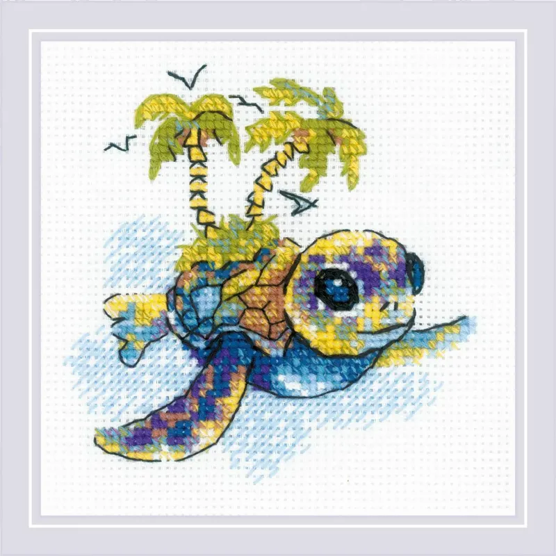 Cross stitch kit "Little Turtle" 15x15 cm SR2287