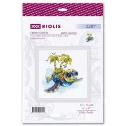 Набор для вышивания крестиком "Маленькая черепаха" 15х15 см SR2287