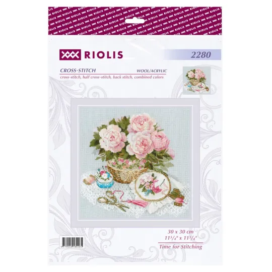 Kit de point de croix "Le temps de la couture" 30x30 cm SR2280