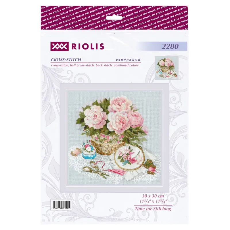 Kit de point de croix "Le temps de la couture" 30x30 cm SR2280