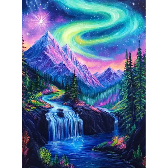 Diamond Painting kit with subframe "Northern lights" 30x40 cm VA864