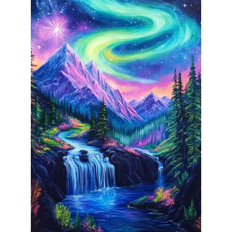 Diamond Painting kit with subframe "Northern lights" 30x40 cm VA864