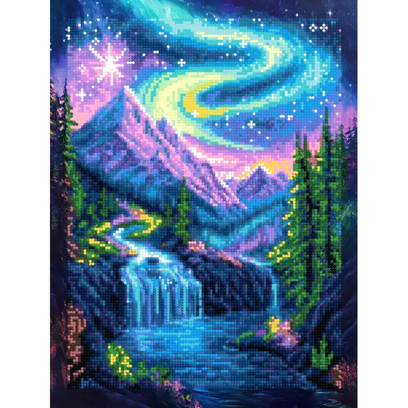 Diamant-Malset mit Keilrahmen "Nordlichter" 30x40 cm VA864