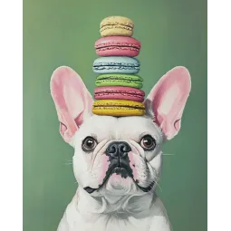 Kit de peinture diamant avec sous-châssis "Bouledogue français" 30x40 cm VA861