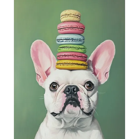 Kit de peinture diamant avec sous-châssis "Bouledogue français" 30x40 cm VA861