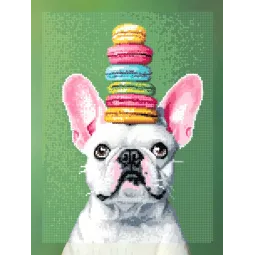 Kit de peinture diamant avec sous-châssis "Bouledogue français" 30x40 cm VA861