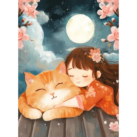 Diamant Painting Set mit Keilrahmen "Ingwer Glück" 30x40 cm VA852