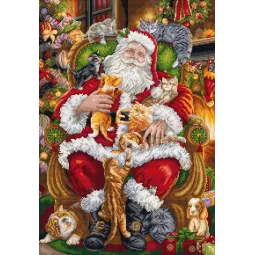 Cross stitch kit "Paws & Presents" 32x46 cm SLETIL9947