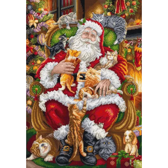 Kryželių siuvinėjimo rinkinys "Paws & Presents" 32x46 cm SLETIL9947