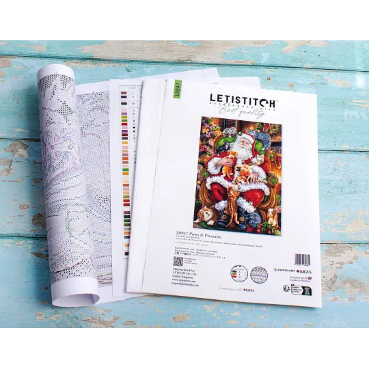 Kryželių siuvinėjimo rinkinys "Paws & Presents" 32x46 cm SLETIL9947