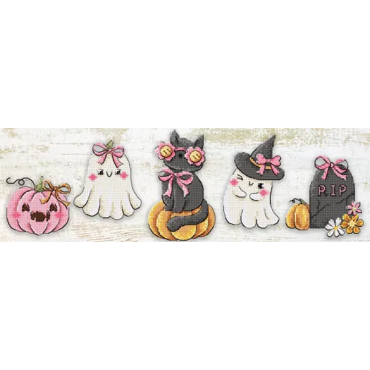 Kreuzstich-Set „Boo Crew Ornaments“ 5 Stk. SLETIL9944