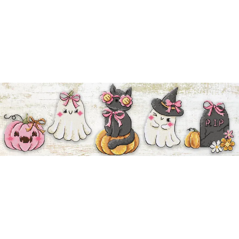 Cross stitch kit "Boo Crew Ornaments" 5 pcs SLETIL9944