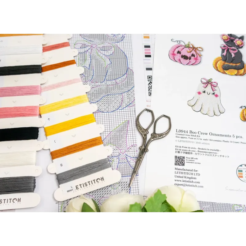 Набор для вышивания крестиком «Boo Crew Ornaments» 5 шт. SLETIL9944