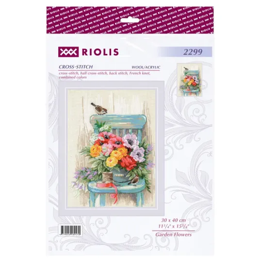 Kit de point de croix "Fleurs de jardin" 30x40 SR2299