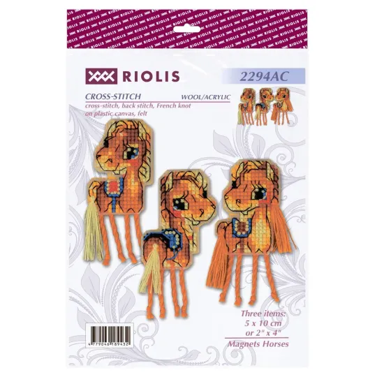 Kryželiu siuvinėjimo rinkinys "Magnetai Horses" 5x10 cm SR2294AC