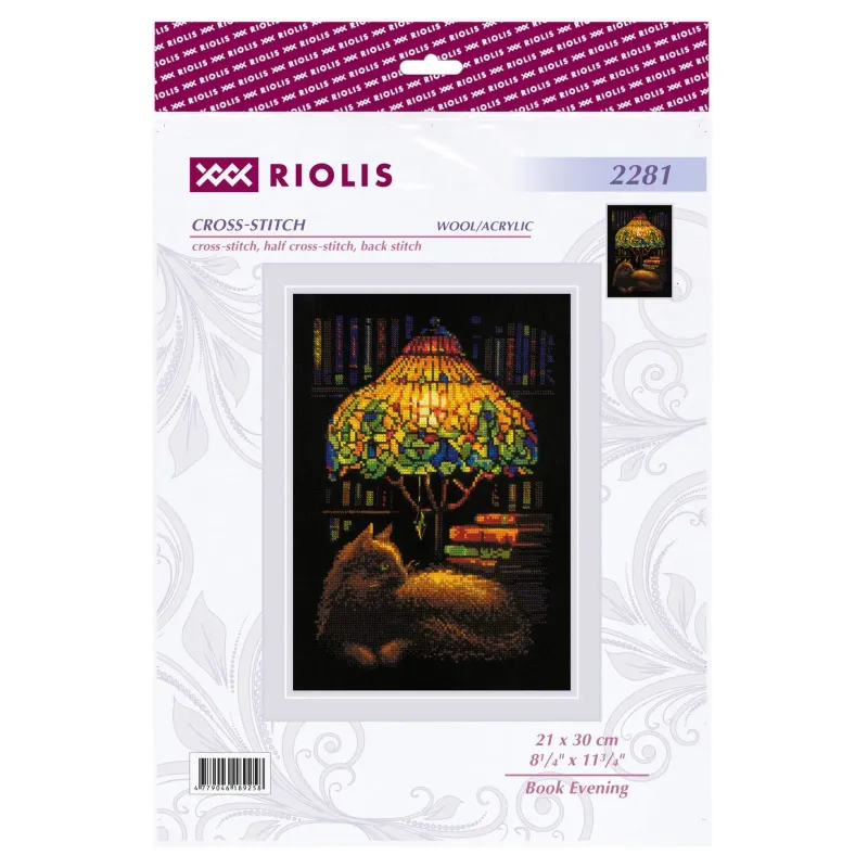 Kryželiu siuvinėjimo rinkinys "Knygos vakaras" 21x30 SR2281