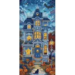 Kit de point de croix "Manoir Hanté" 19x39 cm SLETIL9945