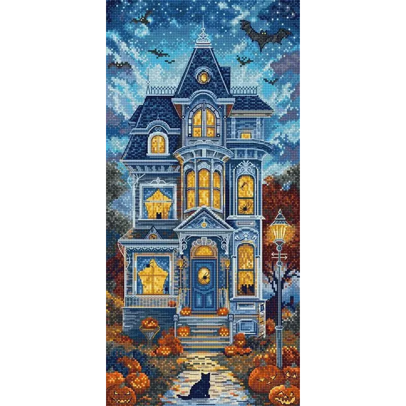 Kit de point de croix "Haunt Manor" 19x39 cm SLETIL9945