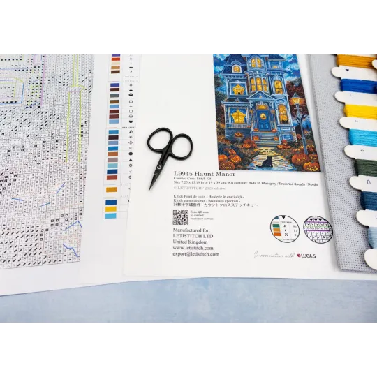 Kit de point de croix "Haunt Manor" 19x39 cm SLETIL9945