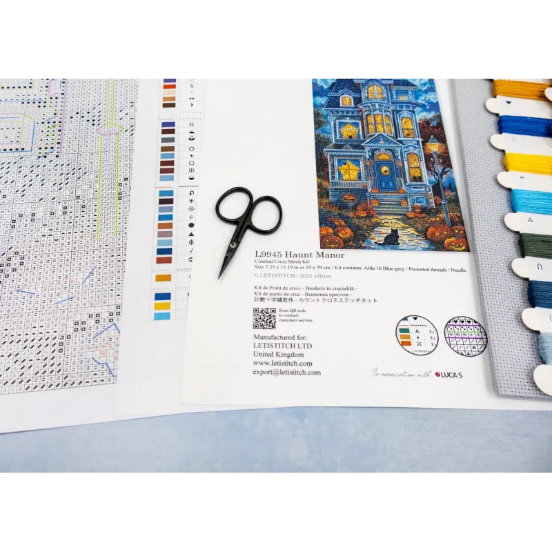 Kit de point de croix "Haunt Manor" 19x39 cm SLETIL9945