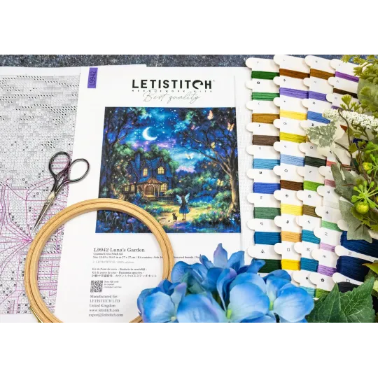 Kit point de croix "Le Jardin de Luna" 27x27cm SLETIL9942