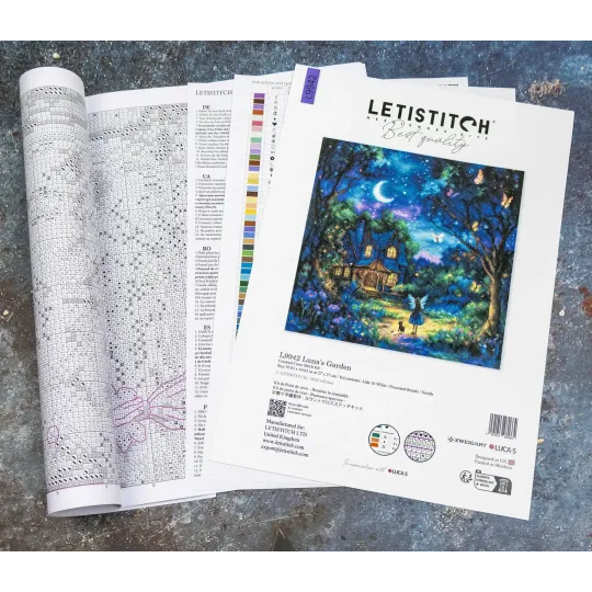 Kit point de croix "Le Jardin de Luna" 27x27cm SLETIL9942