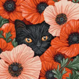 Kit de point de croix « Poppy Eyes » 24x24 cm SLETIL9949