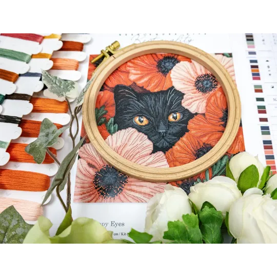 Kreuzstich-Set „Mohnaugen“ 24x24 cm SLETIL9949