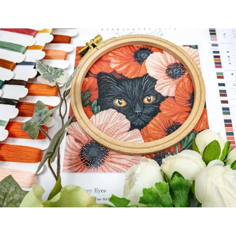 Kreuzstich-Set „Mohnaugen“ 24x24 cm SLETIL9949